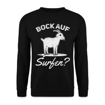 Wellenreiten Surfen Bock Auf Surfen Surfbrett - Unisex Pullover - Schwarz - Vorne - Alina (178cm) & Michal (187cm)