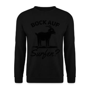Surfer Bock Auf Surfen Wellenreiten Surfen - Unisex Pullover - Schwarz - Vorne - Alina (178cm) & Michal (187cm)