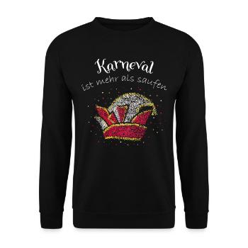 Kölner Karneval 5. Jahreszeit Fasching Jeck - Unisex Pullover - Schwarz - Vorne - Alina (178cm) & Michal (187cm)