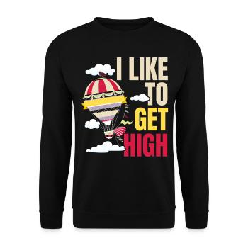Ich will hoch hinaus Heißluftballon-Liebhaber Luft - Unisex Pullover - Schwarz - Vorne - Alina (178cm) & Michal (187cm)