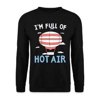 I'm full of hot air balloon lover balloonfa - Unisex Sweatshirt - black - Front - Alina (178cm) & Michal (187cm)
