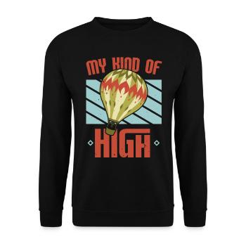 Meine Art von Hoch Heißluftballon-Liebhaber Ballon - Unisex Pullover - Schwarz - Vorne - Alina (178cm) & Michal (187cm)