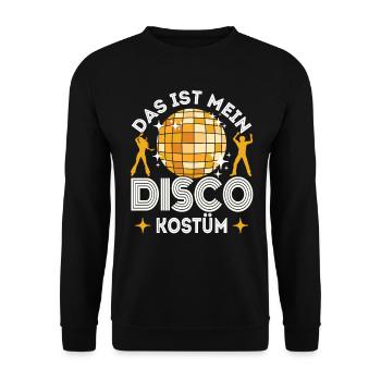 Disco 80er 70er Jahre Disko Party Outfit Discothek - Unisex Pullover - Schwarz - Vorne - Alina (178cm) & Michal (187cm)