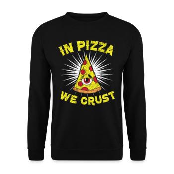 In Pizza We Crust Pizza Lover Italian Le - Unisex Sweatshirt - black - Front - Alina (178cm) & Michal (187cm)