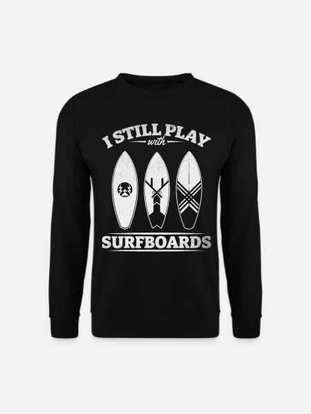 Wassersurfer Ich spiele immer noch mit - Unisex Pullover - Schwarz