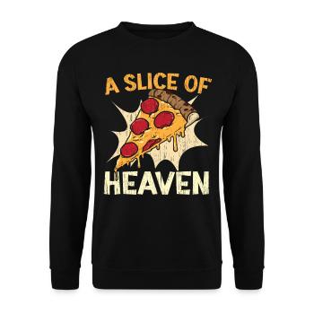 A Slice of Heaven Pizza Lovers Italian - Unisex Sweatshirt - black - Front - Alina (178cm) & Michal (187cm)