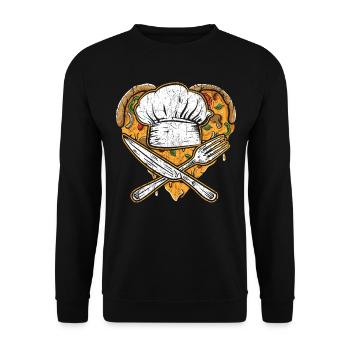 Pizza Chef Pizza Lover Italian Food Piz - Unisex Sweatshirt - black - Front - Alina (178cm) & Michal (187cm)