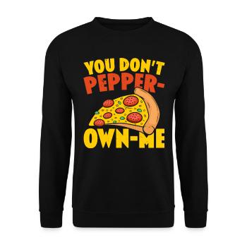 Vous ne me poivrez pas avec de la nourriture italienne Piz - Sweat-shirt Unisexe - noir - Devant - Alina (178cm) & Michal (187cm)
