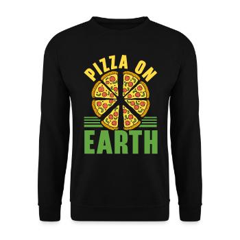 Pizza On Earth Pizza Lovers Italian Food - Unisex Sweatshirt - black - Front - Alina (178cm) & Michal (187cm)