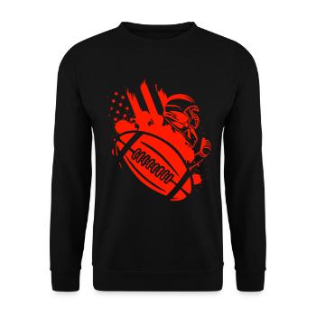 American Football Flag Patriotic Sports Football - Unisex Sweatshirt - black - Front - Alina (178cm) & Michal (187cm)