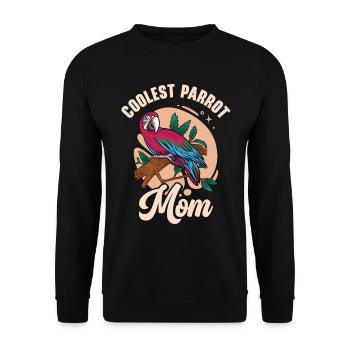 Ara Cool Papagei Mama Haustier Vogelbeobachtung - Unisex Pullover - Schwarz - Vorne - Alina (178cm) & Michal (187cm)