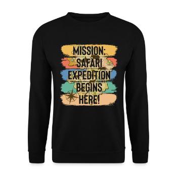 Safari Wildlife Mission Expedition Adventure - Unisex Sweatshirt - black - Front - Alina (178cm) & Michal (187cm)