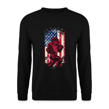 American Football Flag Patriotic Sports Football - Unisex Sweatshirt - black - Front - Alina (178cm) & Michal (187cm)