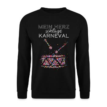 Trommel Trommler Karneval Köln Konfetti Kölle - Unisex Pullover - Schwarz - Vorne - Alina (178cm) & Michal (187cm)