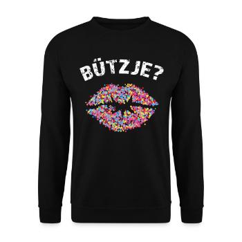 Kölsch Bützje Kölner Kölnerin Köln Karneval - Unisex Pullover - Schwarz - Vorne - Alina (178cm) & Michal (187cm)