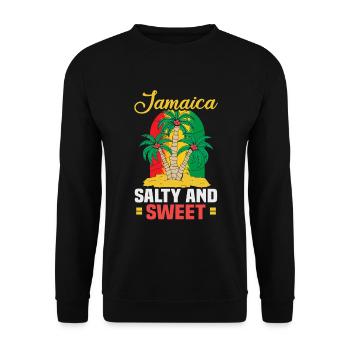Jamaika Strandurlaub am Meer Design Strandmotiv - Unisex Pullover - Schwarz - Vorne - Alina (178cm) & Michal (187cm)