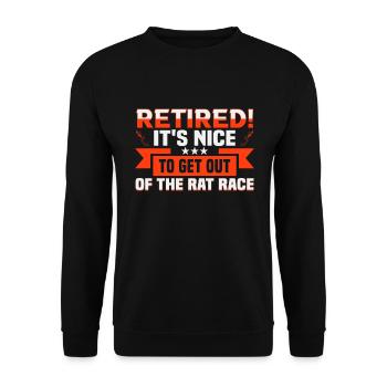 Pensionierung Geschenkidee Rente Arbeitskollege - Unisex Pullover - Schwarz - Vorne - Alina (178cm) & Michal (187cm)