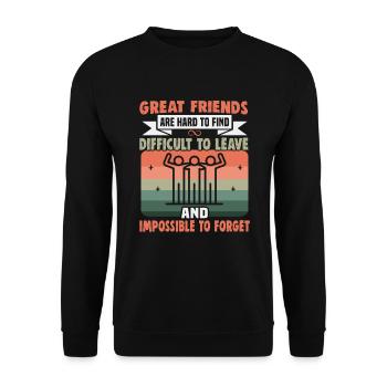 Friendship gift for good friend - Unisex Sweatshirt - black - Front - Alina (178cm) & Michal (187cm)