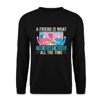 Friendship Gift Friend - Unisex Sweatshirt - black - Front - Alina (178cm) & Michal (187cm)