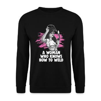 Welder Spruch Design for MetalWorkers - Unisex Sweatshirt - black - Front - Alina (178cm) & Michal (187cm)