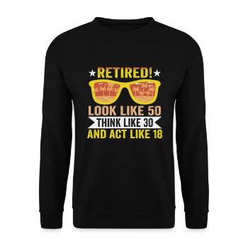 Retraite Idée cadeau Retraite Collègue de travail - Sweat-shirt Unisexe - noir - Devant - Alina (178cm) & Michal (187cm)