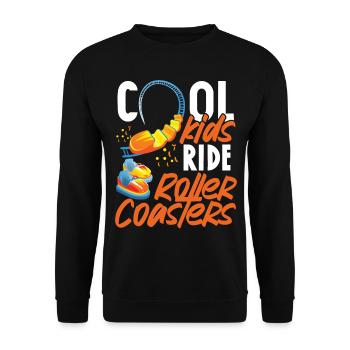 Roller Coaster Cool Kids Ride - Unisex Sweatshirt - black - Front - Alina (178cm) & Michal (187cm)