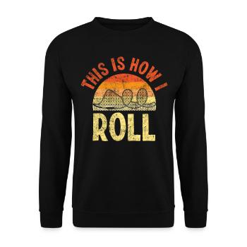 Roller Coaster Retro Vintage This - Unisex Sweatshirt - black - Front - Alina (178cm) & Michal (187cm)