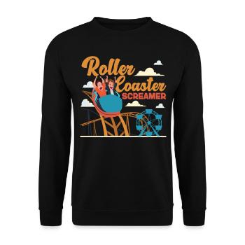 Roller Coaster Roller Coaster - Unisex Sweatshirt - black - Front - Alina (178cm) & Michal (187cm)