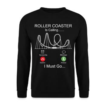 Roller Coaster Phone Display - Unisex Pullover - Schwarz - Vorne - Alina (178cm) & Michal (187cm)