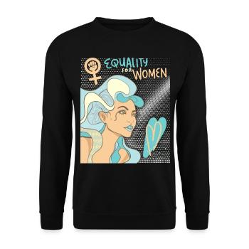 Droits des femmes, Égalité, Journée de la femme - Sweat-shirt Unisexe - noir - Devant - Alina (178cm) & Michal (187cm)