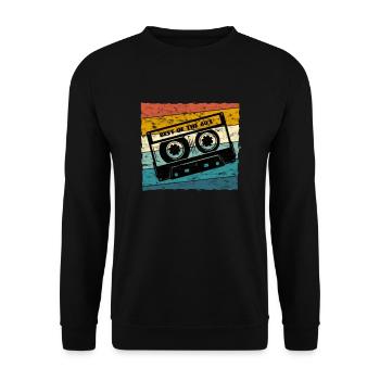 Retro Cassette - Unisex Pullover - Schwarz - Vorne - Alina (178cm) & Michal (187cm)