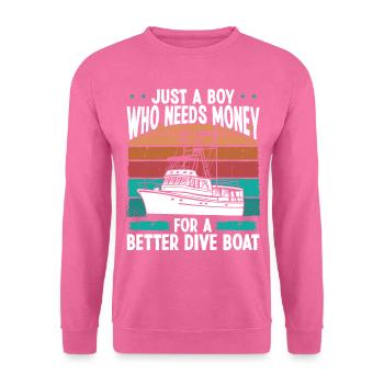 Spearfisher Dive Boat Freediving Apnoe Diver - Unisex Pullover - Pink - Vorne