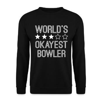 Worlds Okayest Bowler - Unisex Pullover - Schwarz - Vorne - Alina (178cm) & Michal (187cm)