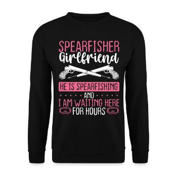Spearfisher Girlfriend Freediving Women Speargun - Unisex Pullover - Schwarz - Vorne - Alina (178cm) & Michal (187cm)
