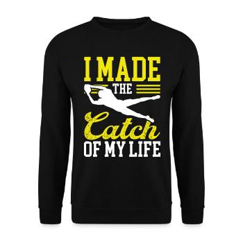 Wide Receiver Glove Marriage Catch of my LIfe - Unisex Sweatshirt - black - Front - Alina (178cm) & Michal (187cm)