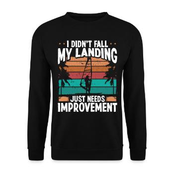 Windsurfer Sail I didnt fall Landings WindsurfingW - Unisex Pullover - Schwarz - Vorne - Alina (178cm) & Michal (187cm)