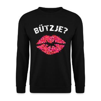 Bützje Kölsch Jeck Köln Karnevalfan Kostümersatz - Unisex Pullover - Schwarz - Vorne - Alina (178cm) & Michal (187cm)