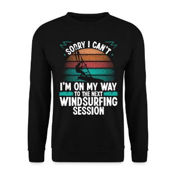 Windsurfing Sorry I cant Wind Funny WindsurferWind - Unisex Pullover - Schwarz - Vorne - Alina (178cm) & Michal (187cm)
