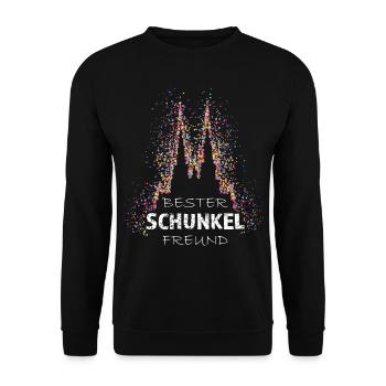 Kölner Dom Konfetti Kostümersatz Jeck Karneval - Unisex Pullover - Schwarz - Vorne - Alina (178cm) & Michal (187cm)