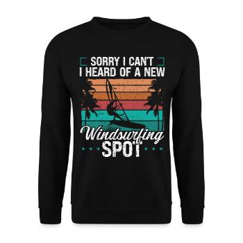 Windsurfer Sorry I cant I have WindsurfingWindsurf - Unisex Sweatshirt - black - Front - Alina (178cm) & Michal (187cm)