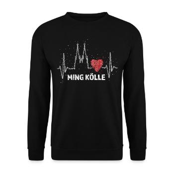 Ming Kölle Kölner Dom Herzschlag Kölnerin Kölsch - Unisex Pullover - Schwarz - Vorne - Alina (178cm) & Michal (187cm)