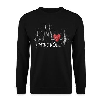 Ming Kölle Kölner Dom Kölnerin Kölsch Karneval - Unisex Pullover - Schwarz - Vorne - Alina (178cm) & Michal (187cm)