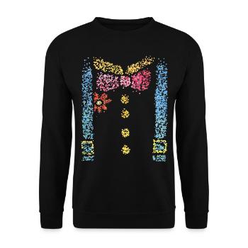Clown Carnaval Carnaval Costume Remplacement Carnaval Fan - Sweat-shirt Unisexe - noir - Devant - Alina (178cm) & Michal (187cm)