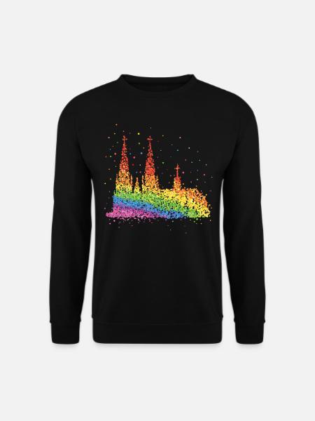Cologne Cathedral Kölle Gay Rainbow Flag Pride - Unisex Sweatshirt - black