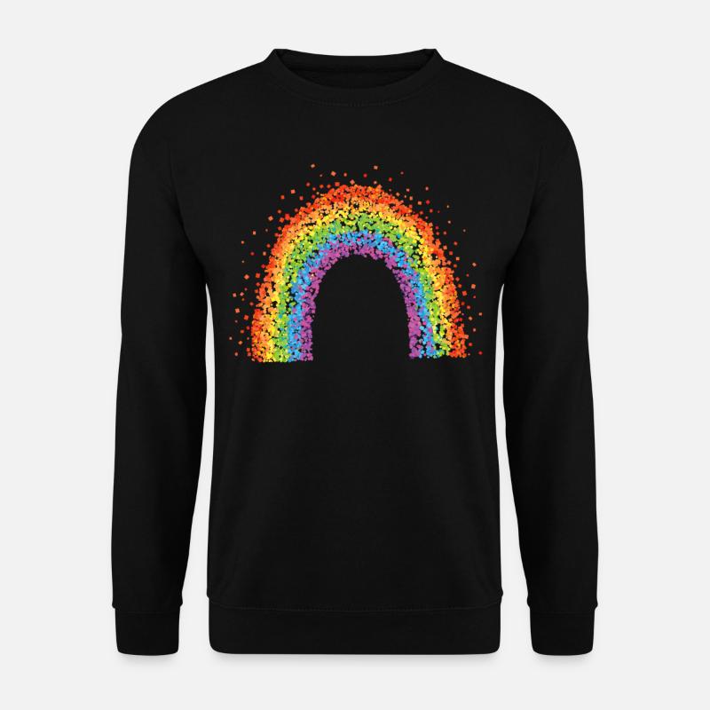 Regenbogen Regenbogenfahne Konfetti Karneval - Unisex Pullover - Schwarz