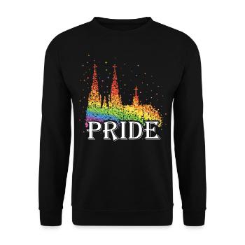 Pride Cologne Cathédrale Kölle Gay Rainbow Flag CSD - Sweat-shirt Unisexe - noir - Devant - Alina (178cm) & Michal (187cm)