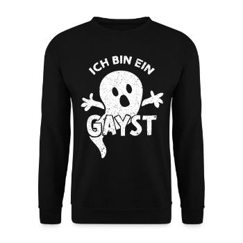 Geist Kostümersatz Gay Schwul Karneval Fasching - Unisex Pullover - Schwarz - Vorne - Alina (178cm) & Michal (187cm)