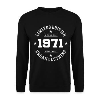 Vintage Geburtstag Geburtstag Retro 1971 Limited - Unisex Pullover - Schwarz - Vorne - Alina (178cm) & Michal (187cm)
