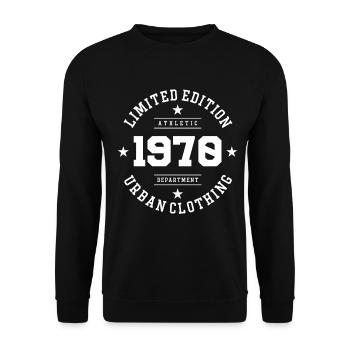 Vintage Geburtstag Geburtstag Retro 1970 Limited - Unisex Pullover - Schwarz - Vorne - Alina (178cm) & Michal (187cm)