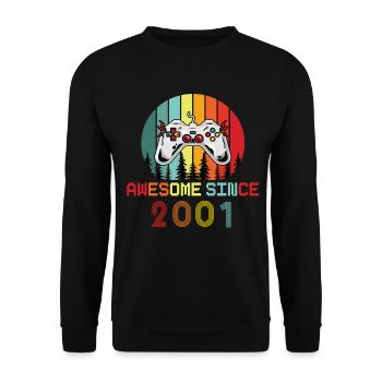 Génial depuis 2001 Anniversaire 2001 Millésime 2001 - Sweat-shirt Unisexe - noir - Devant - Alina (178cm) & Michal (187cm)
